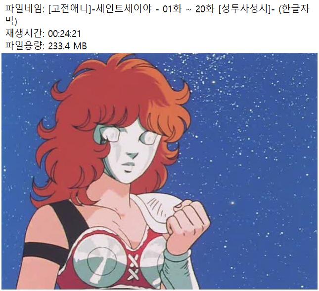 [고전애니]-세인트세이야 - 01화 ~ 20화 [성투사성시]- (한글자막)